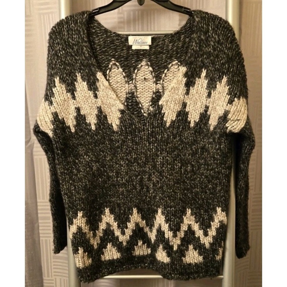 Wallace for J Crew Special Collection Wool Blend Grey Beige Jacquard Medium‎
